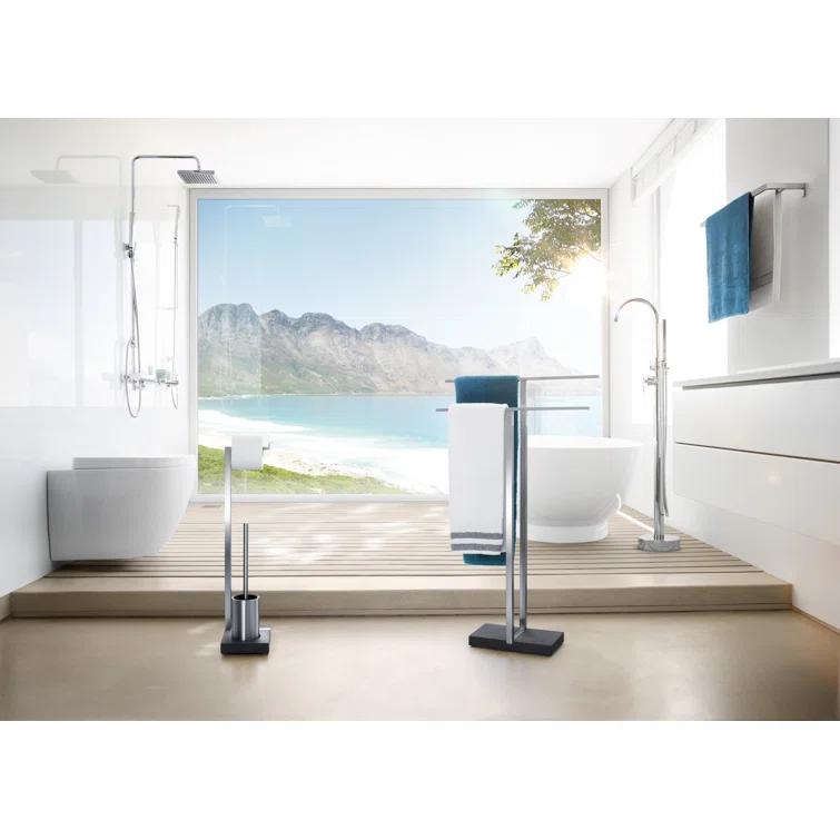 MENOTO Free Standing Toilet Brush and Paper Holder Set