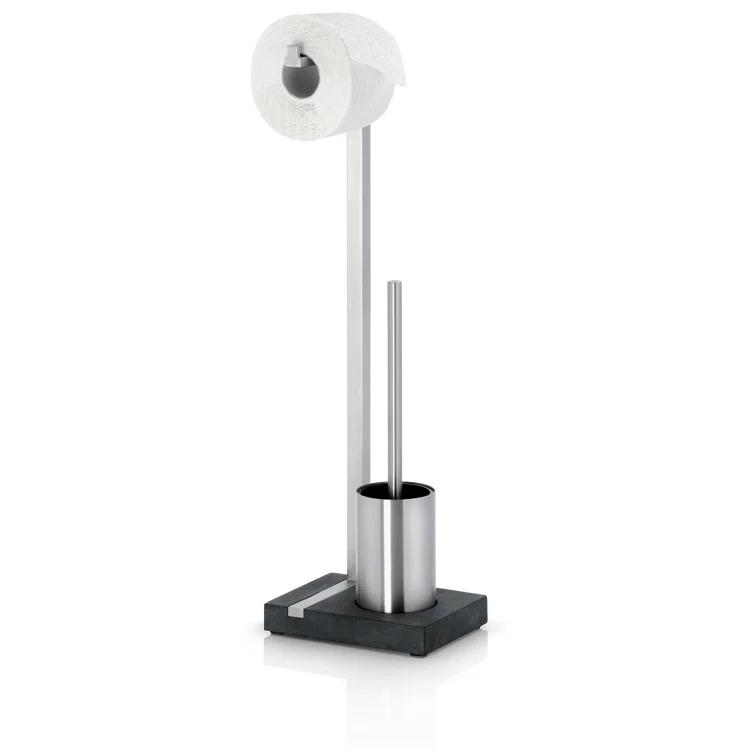 MENOTO Free Standing Toilet Brush and Paper Holder Set