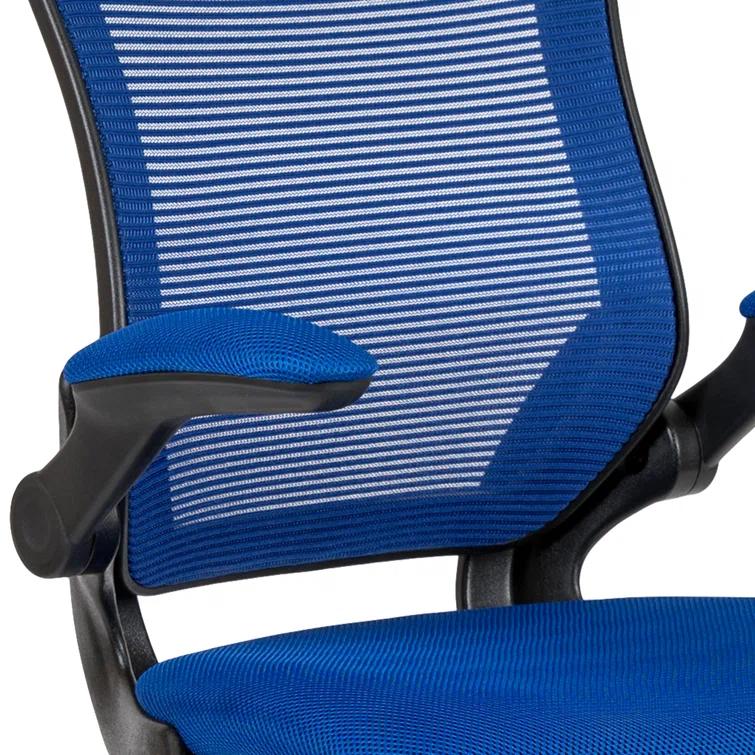 Mid-Back Mesh Ergonomic Drafting Chair with Foot Ring and Flip-Up Arms