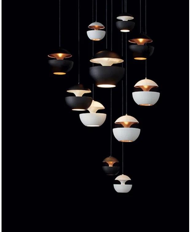 Large White Aluminum Pendant Light with LED