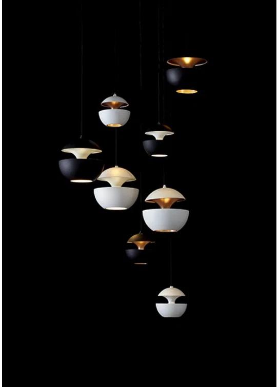 Bertrand Balas Inspired White Aluminum Sun Pendant, 6.89" LED Light