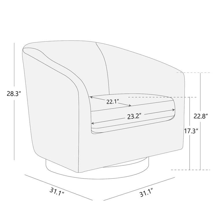 Upholstered Swivel Barrel Chair