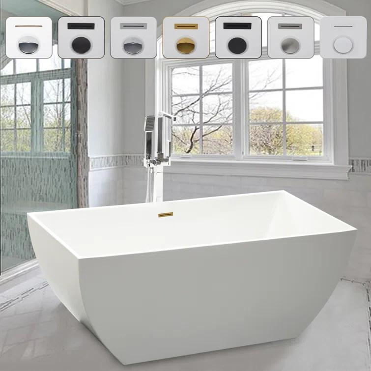 Lydia 59" x 30" Freestanding Soaking Bathtub