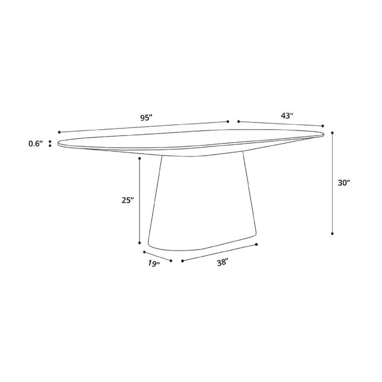 Raul 95" Pedestal Dining Table