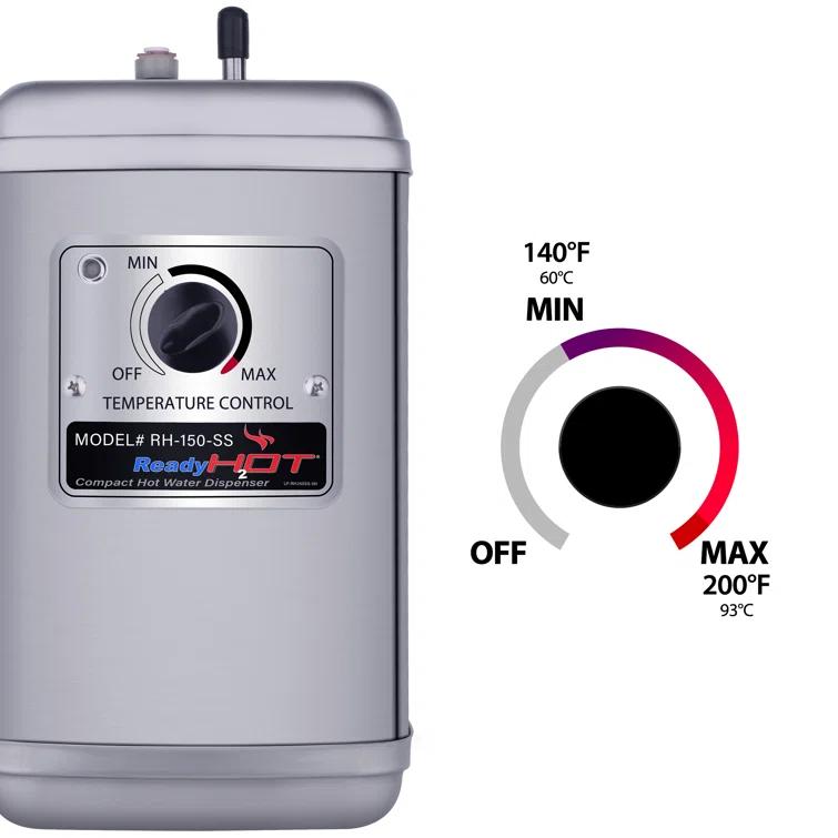 RH150 Instant Hot Water Dispenser System, Single-Handle Faucet with Under Sink Compact Tank