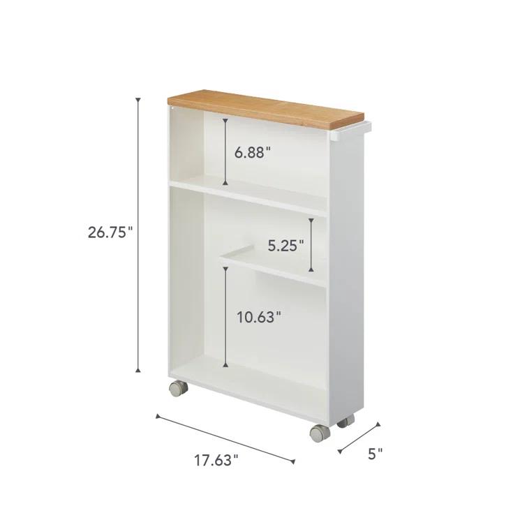 Yamazaki White Rolling Bathroom Cart