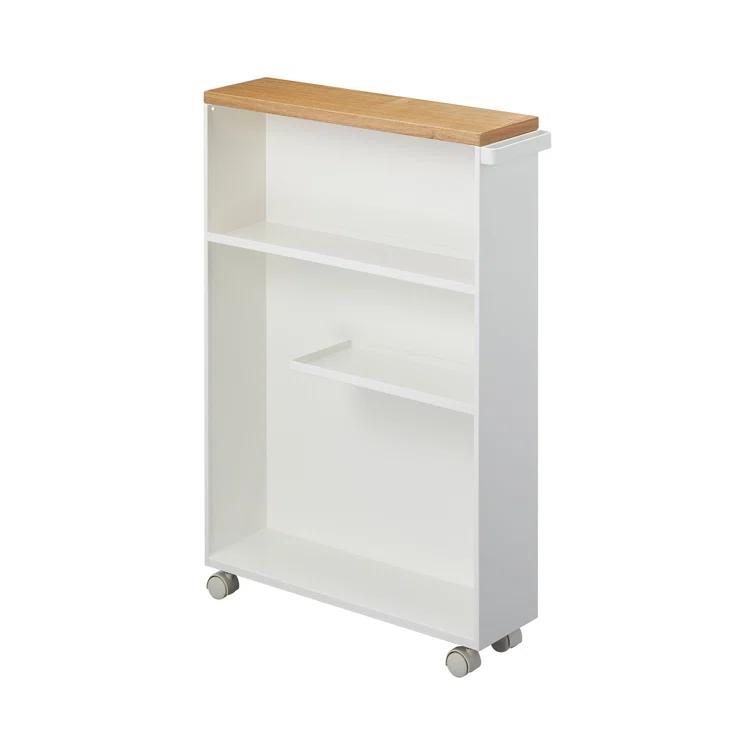 Yamazaki White Rolling Bathroom Cart
