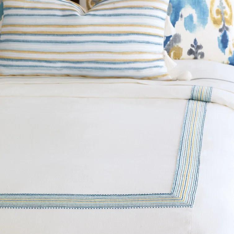 Aoki Modern & Contemporary Linen Damask Duvet Cover Set