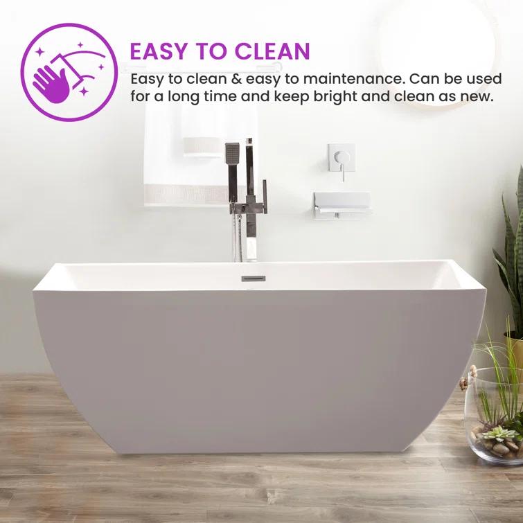 Lydia 59" x 30" Freestanding Soaking Bathtub