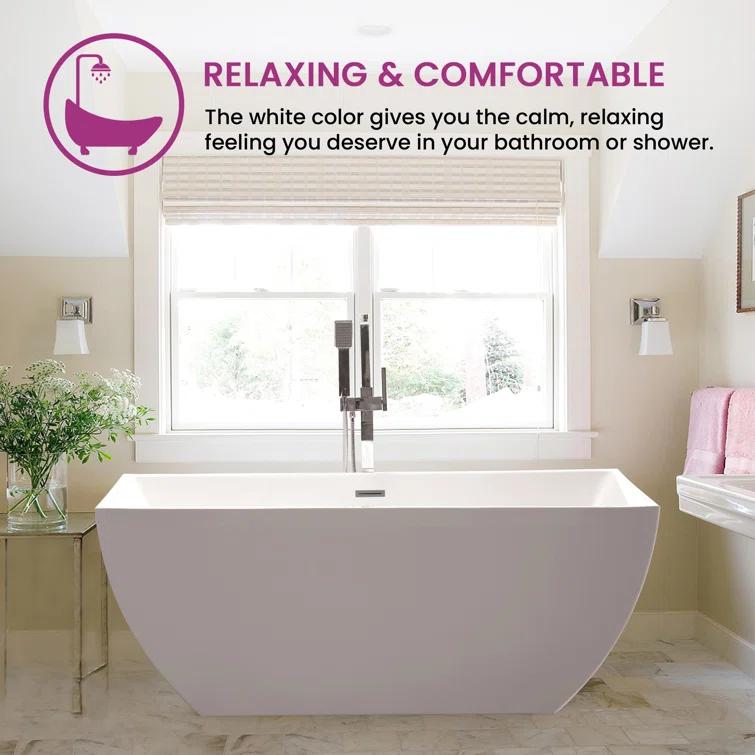 Lydia 59" x 30" Freestanding Soaking Bathtub