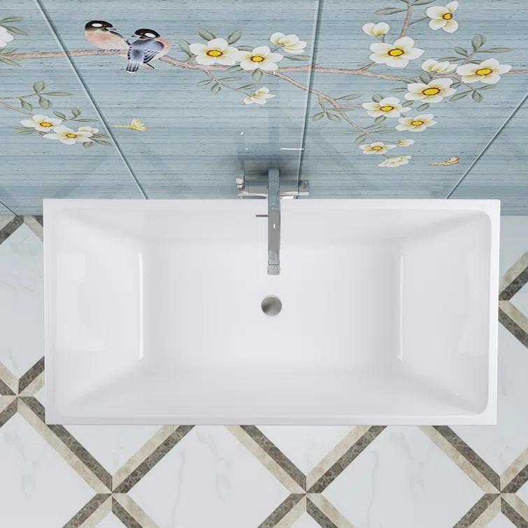 Lydia 59" x 30" Freestanding Soaking Bathtub