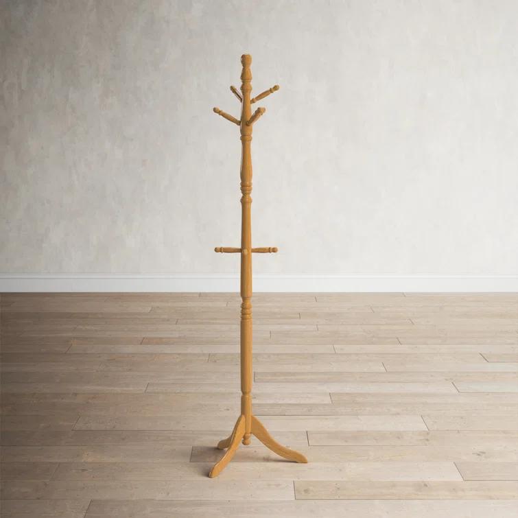 Gaston 10 - Hook Freestanding Solid Wood Coat Rack