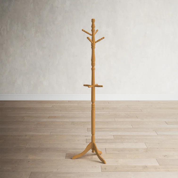 Gaston 10 - Hook Freestanding Solid Wood Coat Rack