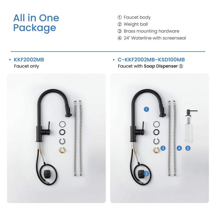 KIBI Casa Pull Down Kitchen Faucet