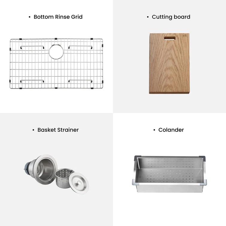 KIBI 33'' L Farmhouse / Apron Single Bowl Stainless Steel Kitchen Sink K1-SF33T