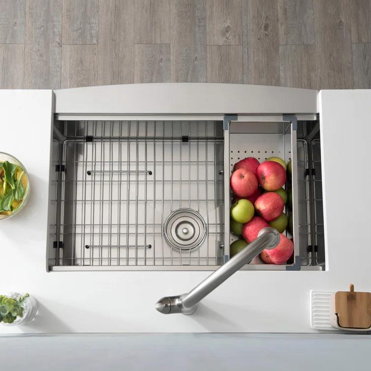 27'' L Farmhouse / Apron Single Bowl Stainless Steel Kitchen Sink
