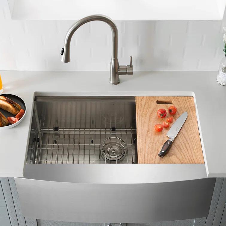 27'' L Farmhouse / Apron Single Bowl Stainless Steel Kitchen Sink