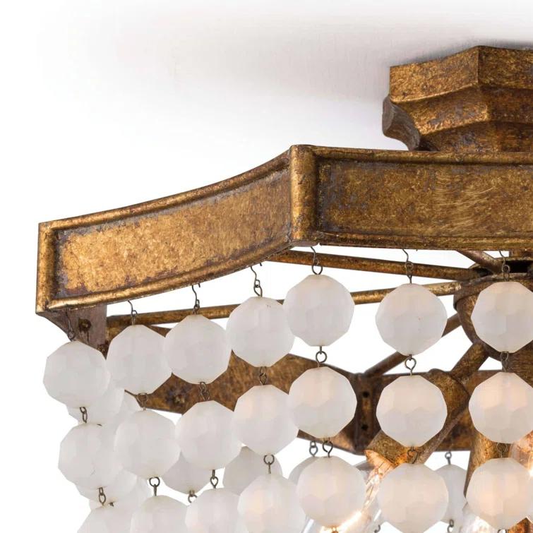 Regina Andrew Frosted Crystal Bead Semi Flush Mount