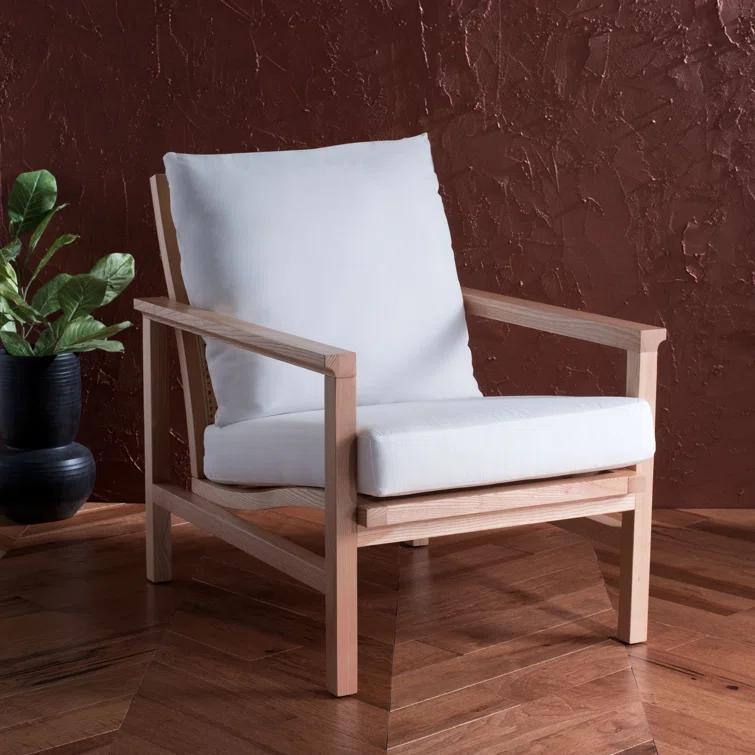 Madison Black & Natural Ash Wood Rattan Mesh Accent Chair