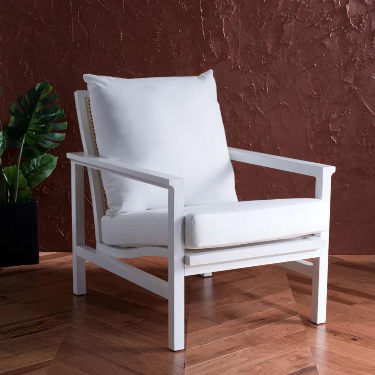 Madison Black & Natural Ash Wood Rattan Mesh Accent Chair