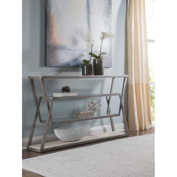 Artistica Home Signature Designs Adamo Silver Gray Console