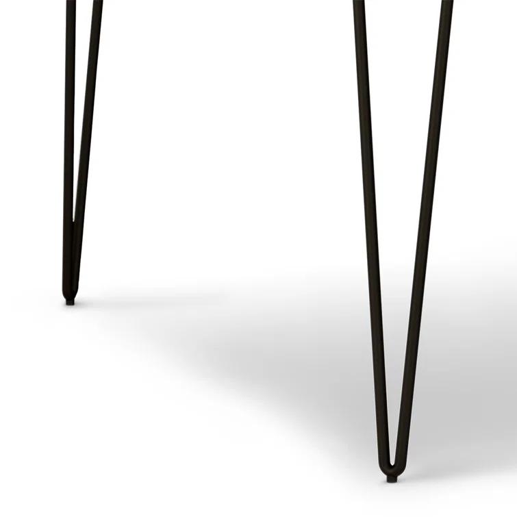 Hunter Solid Mango Wood Dining Table, Industrial Style with Hairpin Legs, Seats 6