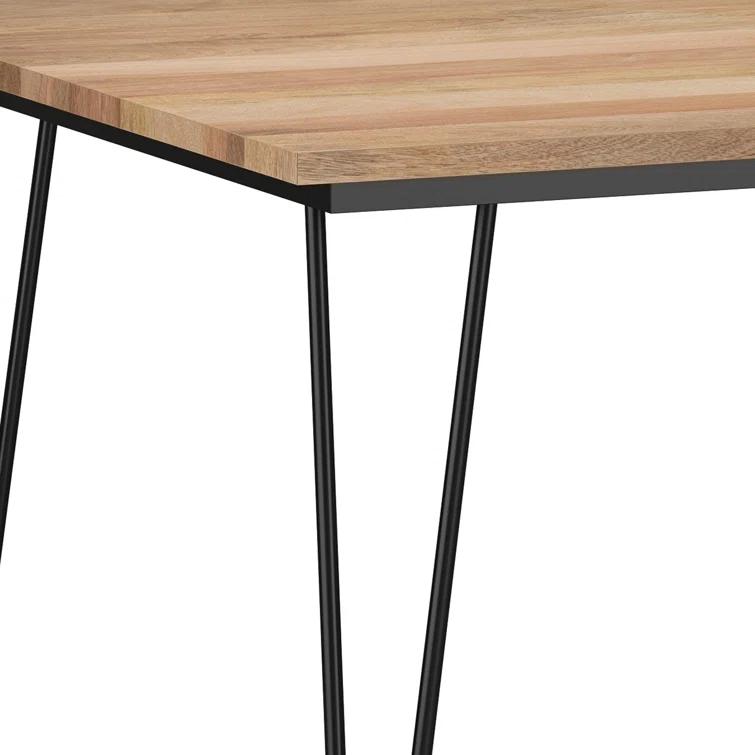 Hunter Solid Mango Wood Dining Table, Industrial Style