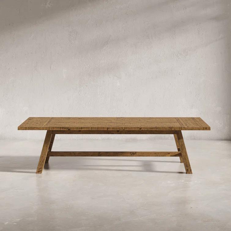 Fahrettin - Person Extendable Pine Solid Wood Solid Wood Top Trestle Dining Set