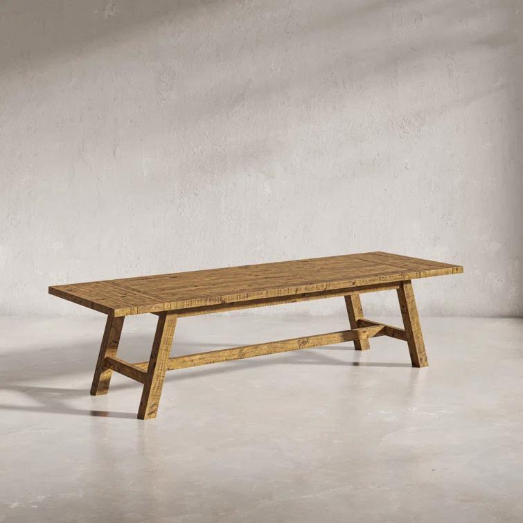 Fahrettin - Person Extendable Pine Solid Wood Solid Wood Top Trestle Dining Set