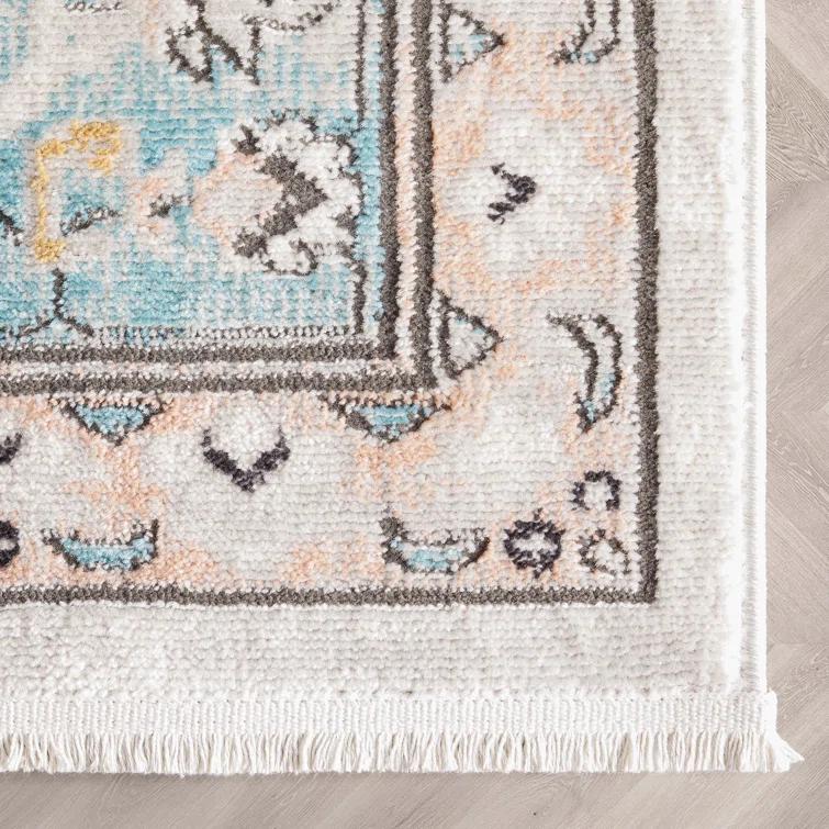 Espinal Oriental Blue/Ivory Area Rug