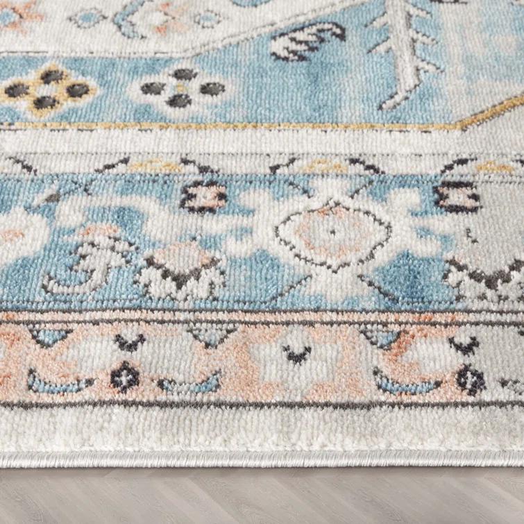 Espinal Oriental Blue/Ivory Area Rug