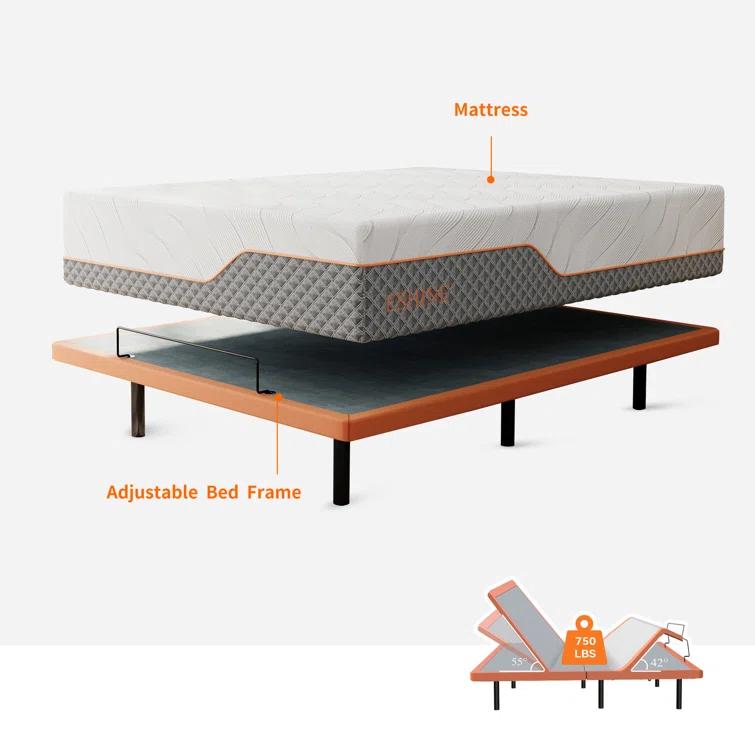 Zero Gravity Adjustable Bed with 14" Hybrid Mattress E3000 Series