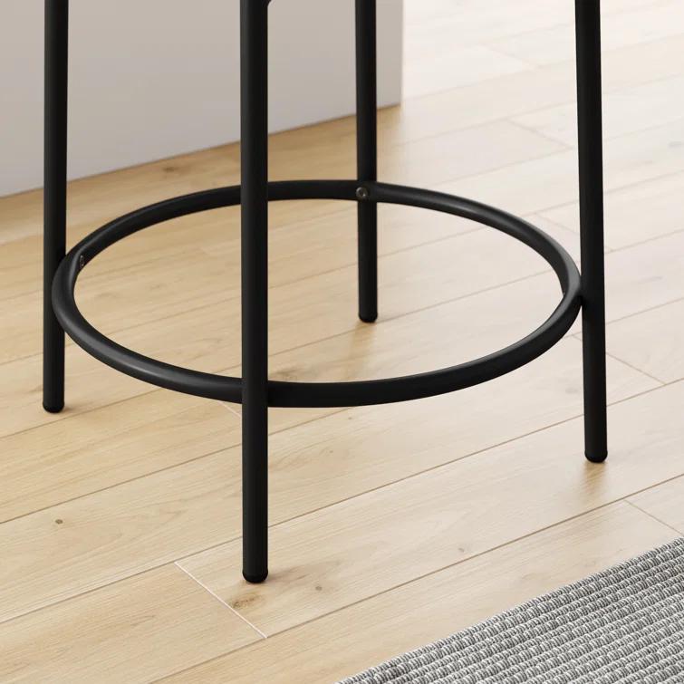 Upholstered Counter Stool with Metal Frame