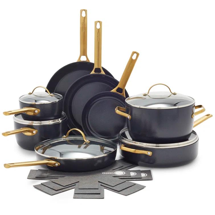 GreenPan GreenPan Reserve Black Healthy Ceramic Nonstick 16-piece Cookware Set