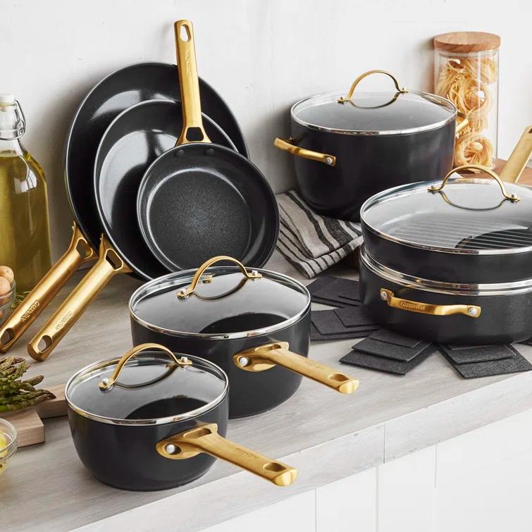GreenPan GreenPan Reserve Black Healthy Ceramic Nonstick 16-piece Cookware Set