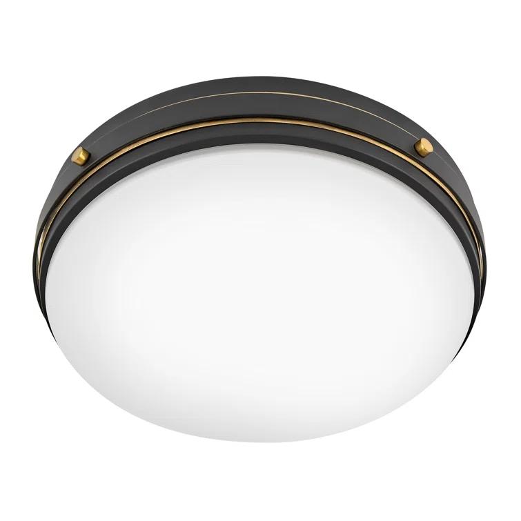 Hinkley Oliver 15.75" 3-Light Shallow Flush Mount Ceiling Light w/ Etched Opal Glass