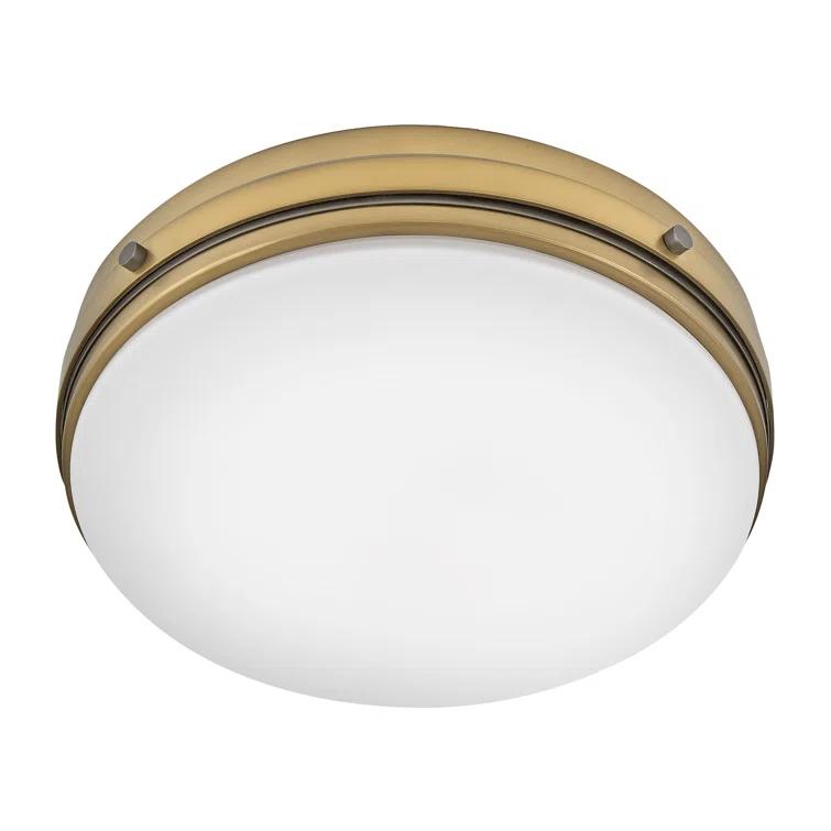 Hinkley Oliver 15.75" 3-Light Shallow Flush Mount Ceiling Light w/ Etched Opal Glass