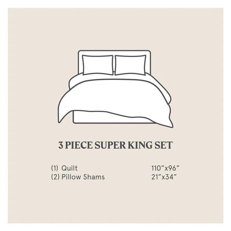 Stella Faux Silk Velvet Classic Chic Modern Rustic Romantic Western 3 Piece Quilt Set