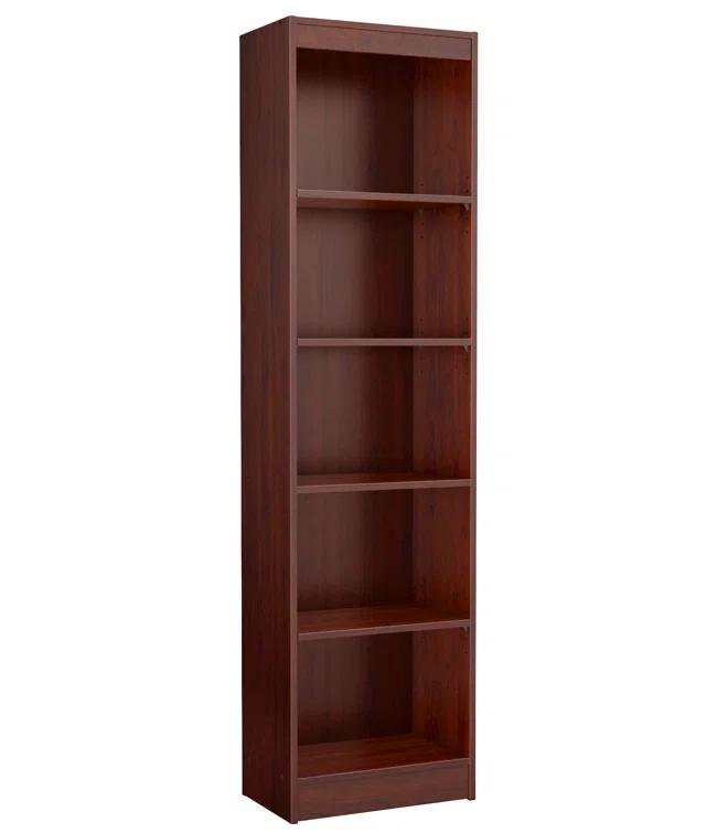 Axess Narrow 5-Shelf Narrow Bookcase Pure White