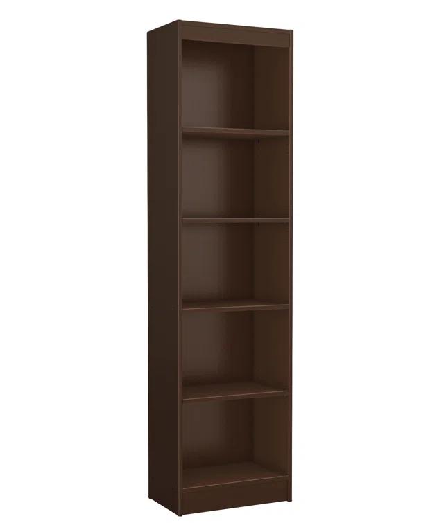 Axess Narrow 5-Shelf Narrow Bookcase Pure White