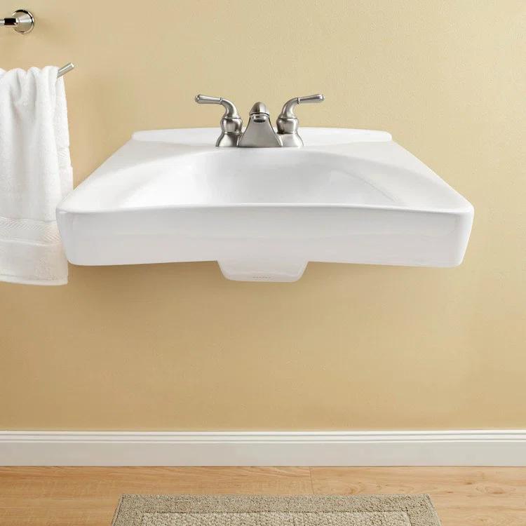 Commercial Vitreous China U-Shaped Bathroom Sink
