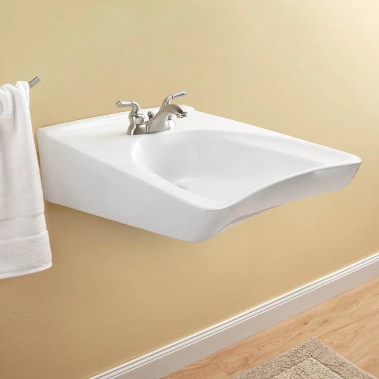 Commercial Vitreous China U-Shaped Bathroom Sink