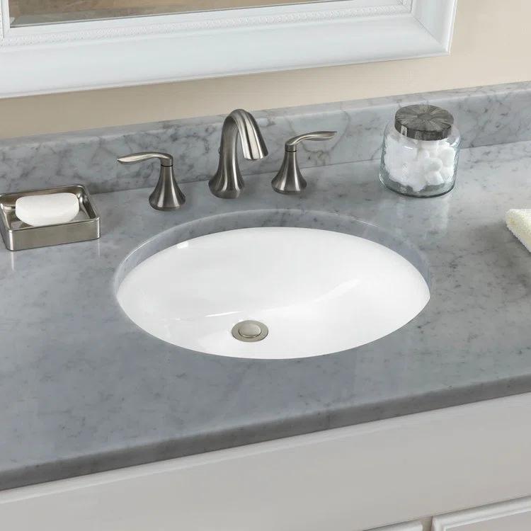 Rendezvous® Vitreous China Oval Undermount Bathroom Sink with Overflow