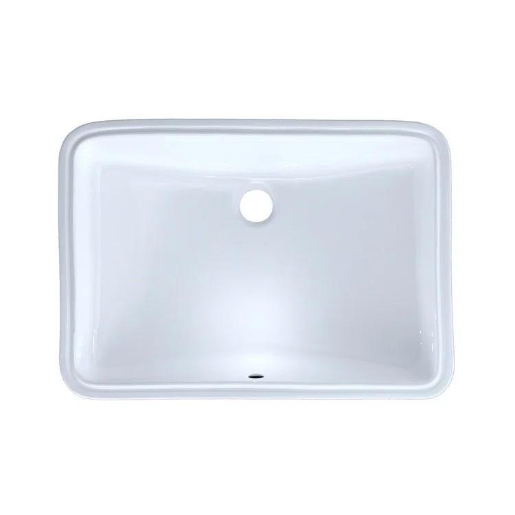 Vitreous China Rectangular Undermount Bathroom Sink with Overflow