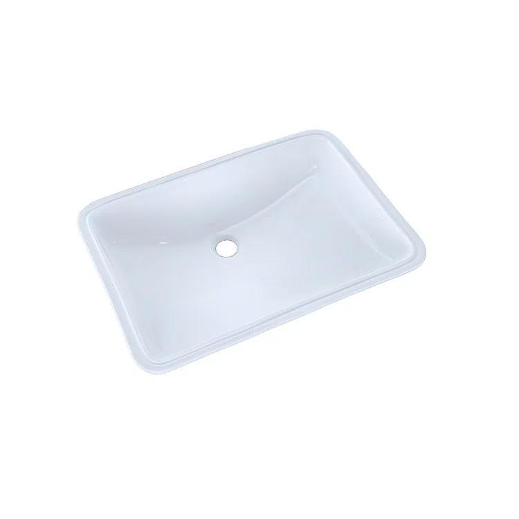 Vitreous China Rectangular Undermount Bathroom Sink with Overflow