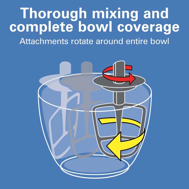 Hamilton Beach® 7-Speed 4-Quart Electric Stand Mixer with Splash Guard, Dough Hook, Flat Beater, and Whisk Attachments