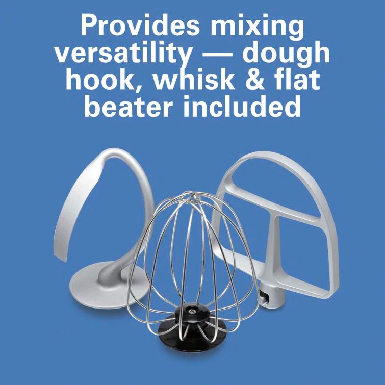 Hamilton Beach® 7-Speed 4-Quart Electric Stand Mixer with Splash Guard, Dough Hook, Flat Beater, and Whisk Attachments