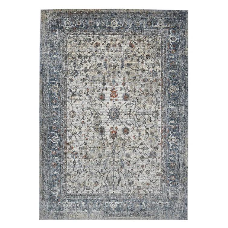Elynna Transitional Bordered Premium Polyester Performance Area Rug