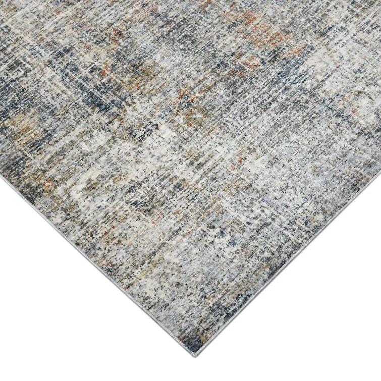 Rosslin Transitional Abstract Premium Polyester Performance Area Rug