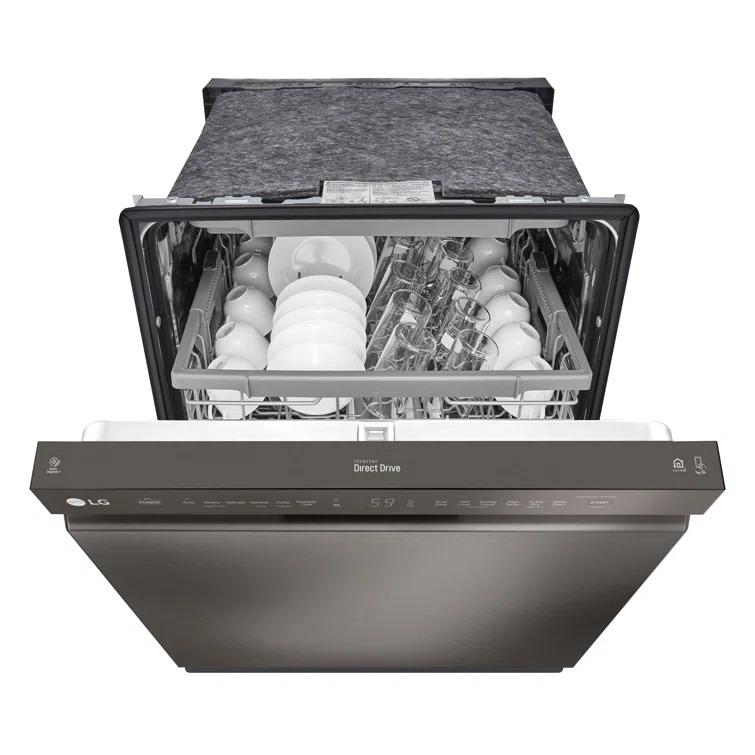LG 24 in. PrintProof Stainless Steel Front Control Dishwasher with QuadWash, 3rd Rack & Dynamic Dry, 48 dBA